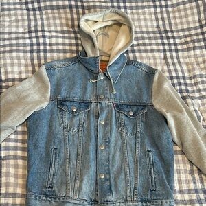 Levi's Blue Denim Jacket with Gray Sleeves